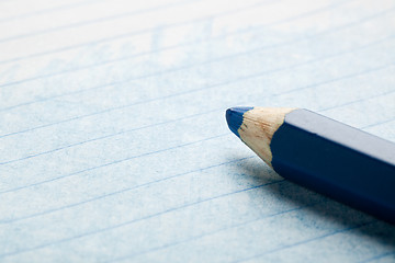 Image showing Blue color pencil with coloring