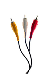 Image showing Three RCA male plugs