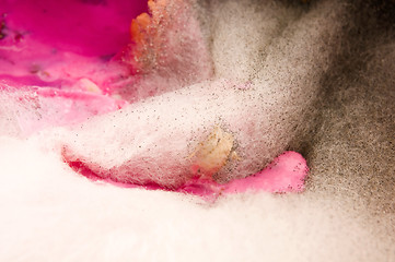 Image showing Soup damaged by mold, extreme closeup of texture 