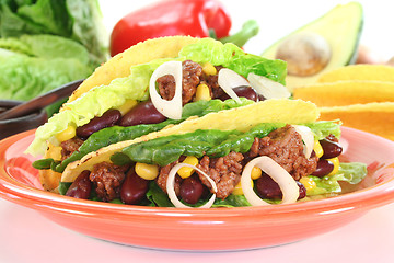 Image showing Mexican tacos with ground beef