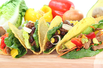 Image showing Mexican tacos with beef