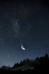 Image showing moon and stars