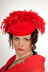 Image showing woman in red hat