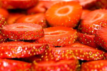 Image showing  cut strawberry