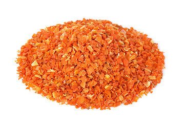 Image showing Pile of grinded dried carrot