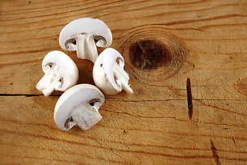 Image showing fresh champignon mushroom sliced