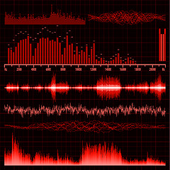 Image showing Sound waves set. Music background. EPS 8