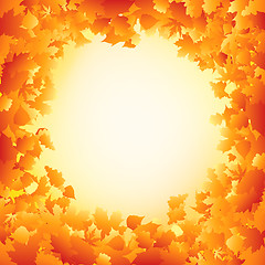 Image showing Orange autumn leaves frame design. EPS 8