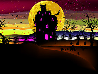 Image showing Grungy Halloween with haunted house. EPS 8