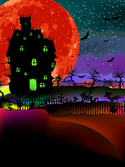 Image showing Grungy Halloween with haunted house. EPS 8