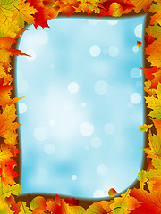 Image showing Autumn leaves with background of blue sky. EPS 8