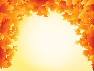 Image showing Orange autumn leaves frame design. EPS 8