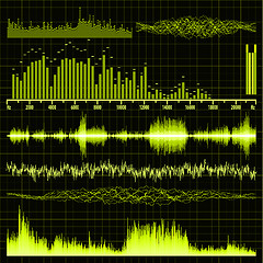 Image showing Sound waves set. Music background. EPS 8