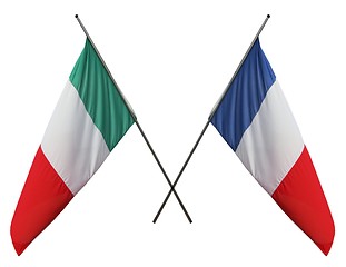 Image showing French and Italian flags