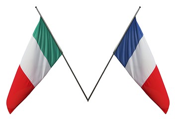 Image showing French and Italian flags