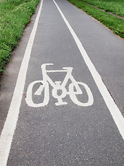 Image showing Bike lane sign