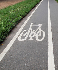 Image showing Bike lane sign