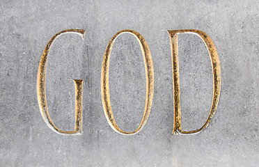Image showing God inscription