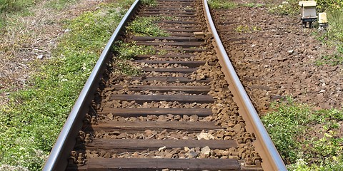 Image showing Railway railroad tracks