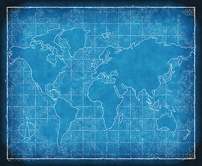 Image showing map of the world blueprint