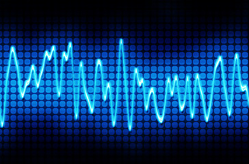 Image showing blue electronic sine sound wave