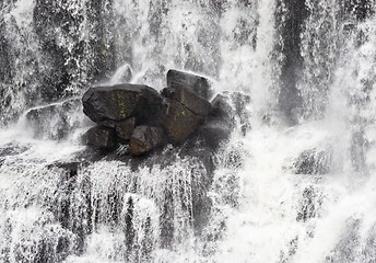 Image showing rocks in waterfall