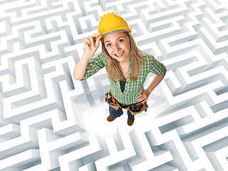 Image showing woman in a maze