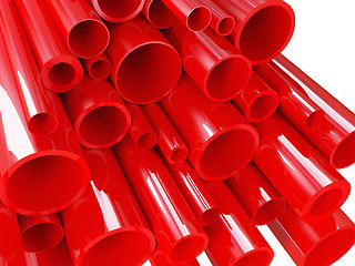 Image showing red pipes