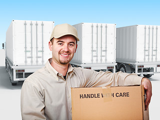 Image showing worker with box