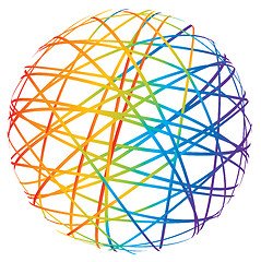 Image showing abstract sphere from color lines