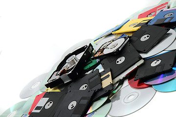 Image showing hard drive, floppy disc, and cd-rom 