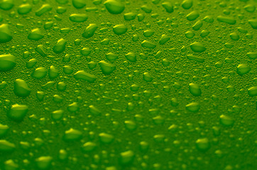 Image showing Green water drops