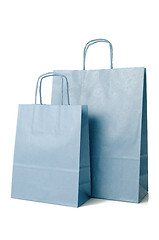 Image showing Blue shopping paper bags