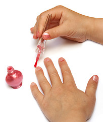 Image showing Child with nail polish