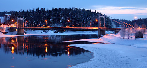 Image showing Bridge by night