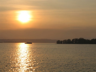 Image showing sunset on river