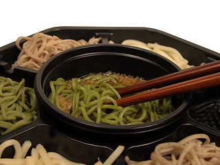 Image showing Soba box and chopsticks