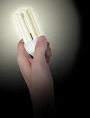 Image showing Energy Saving Bulb in Hand