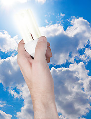 Image showing Energy Saving Bulb in Hand