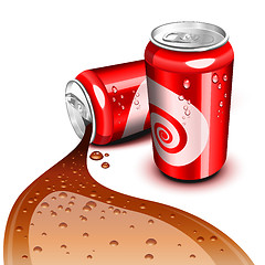Image showing Flowing Cola can
