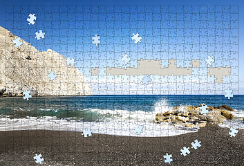 Image showing incomplete puzzle beach