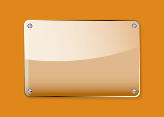 Image showing Orange glass name tag