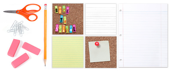 Image showing Multiple Back to School Student Supplies on a White Background