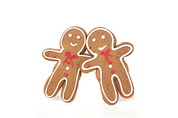 Image showing Gingerbread Couple Leaning Into Eachother in Love