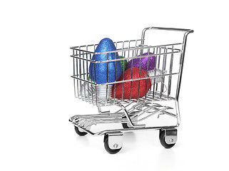 Image showing Grocery Shopping Cart on White