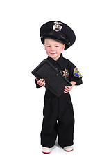 Image showing Young Police Officer Holding a Ticket Book