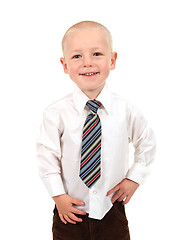 Image showing Small Kid in a Button Down Shirt and Tie