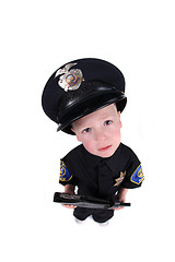 Image showing Boy Dressed up as a Police Officer