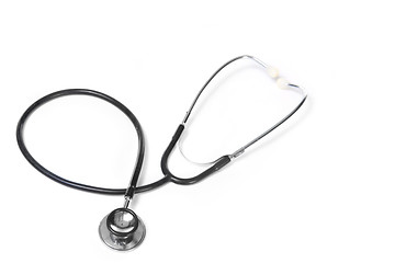 Image showing Doctor's Stethoscope on White Background With Empty Copy Space