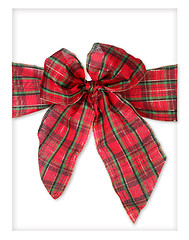 Image showing Plaid Xmas Package Bow